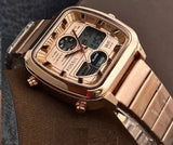 Fossil FS5889 Retro Analog-Digital Men’s Watch – Gold Dial with Gold Stainless Steel Strap