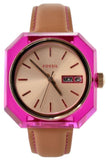 Fossil ES3539 Candy Women's Watch – White Dial & Brown Leather Strap