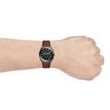 Fossil FS5799 Everett Chronograph Men's Watch – Grey Dial & Brown Leather Strap