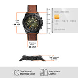 Fossil FS5856 Bronson Chronograph Men’s Watch – Black Dial with Brown Leather Strap