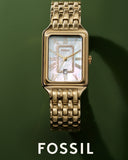 Fossil ES5304 Raquel Women’s Watch – Mother of Pearl Dial with Gold-Tone Stainless Steel Strap