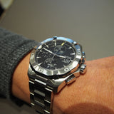 Tag Heuer Aquaracer Automatic Chronograph Black Dial Silver Steel Strap Watch for Men - CAY2110.BA0927