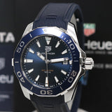 Tag Heuer Aquaracer Blue Dial Blue Rubber Strap Watch for Men - WAY111C.FT6155