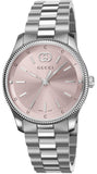 Gucci YA1265061 G-Timeless Quartz Women's Watch – Pink Dial & Silver Steel Bracelet