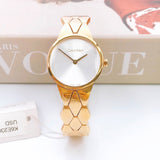 Calvin Klein K6E23546 Snake Women's Watch – Silver Dial & Yellow Gold Steel Strap