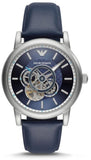 Emporio Armani AR60011 Luigi Chronograph Men's Watch – Blue Dial with Black Leather Strap