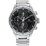 Tommy Hilfiger 1791805 Trent Quartz Men's Watch – Black Dial & Silver Steel Strap