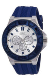 Guess W0674G4 Force Men's Watch – White Dial & Blue Rubber Strap