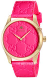 Gucci YA1264115 G Timeless Quartz Women's Watch – Pink Dial & Pink Leather Strap