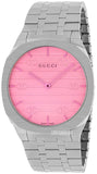 Gucci YA163410 25H Quartz Women's Watch – Pink Dial & Silver Steel Bracelet