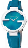 Gucci YA133315 Interlocking Quartz Women's Watch – Blue Dial & Blue Leather Strap