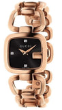 Gucci YA125512 G-Gucci Diamonds Women's Watch – Black Dial & Rose Gold Steel Bracelet