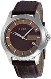 Gucci YA126403 G Timeless Quartz Men’s Watch – Brown Dial & Brown Rubber Strap