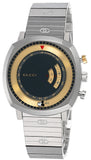 Gucci YA157307 Grip Chronograph Disney Men's Watch – Black Dial & Silver Steel Bracelet