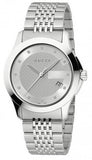 Gucci YA126404 G-Timeless Diamonds Men's Watch – Silver Dial & Silver Steel Bracelet