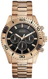 Guess W0170G3 Chaser Chronograph Men's Watch – Black Dial & Rose Gold Steel Bracelet