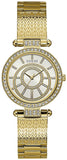 Guess W1008L2 Muse Crystals Women's Watch – White Dial & Rose Gold Steel Bracelet