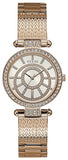 Guess W1008L3 Muse Quartz Women's Watch – Silver Dial & Rose Gold Steel Bracelet