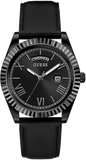 Guess GW0353G1 Connoisseur Analog Men's Watch – Black Dial & Black Leather Strap