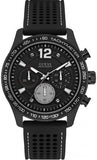 Guess W0971G1 Fleet Chronograph Quartz Men's Watch – Black Dial & Black Rubber Strap
