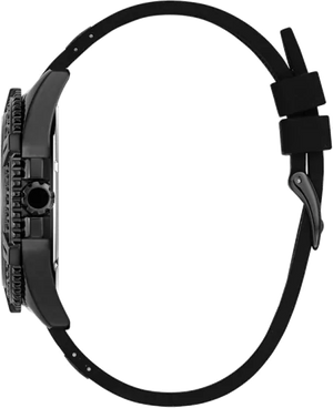Guess Frontier Crystals Black Dial Black Silicone Strap Watch For Men - W1132G3