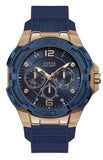 Guess W1254G3 Genesis Men's Watch – Blue Dial & Blue Silicone Strap with Quartz Movement