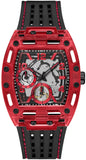 Guess GW0499G4 Phoenix Men's Watch – Red Dial & Black Silicone Strap with Multifunction Analog Movement