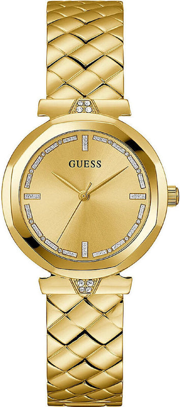 Guess Rumour Quartz Gold Dial Gold Steel Strap Watch For Women - GW0613L2