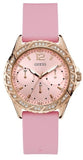 Guess W0032L9 Sparkling Diamonds Women's Watch – Pink Dial & Pink Rubber Strap