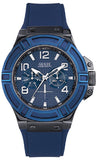 Guess W0248G5 Rigor Analog Men's Watch – Blue Dial & Blue Rubber Strap