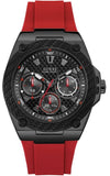 Guess W1049G6 Legacy Men's Watch – Black Dial & Red Silicone Strap