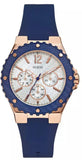 Guess W0149L5 Overdrive Quartz Women's Watch – White Dial & Blue Rubber Strap