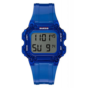 Guess Stealth Blue Dial Blue Rubber Strap Watch for Men - GW0270G3