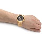 Guess GW0539G2 Edge Chronograph Men’s Watch – Black Dial & Gold Steel Strap