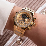 Guess GW0552L2 Fusion Chronograph Women’s Watch – Gold Dial & Gold Steel Strap