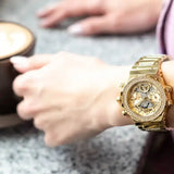 Guess GW0552L2 Fusion Chronograph Women’s Watch – Gold Dial & Gold Steel Strap