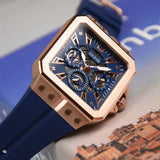 Guess Leo Chronograph Blue Dial Blue Silicone Strap Watch For Men - GW0637G3