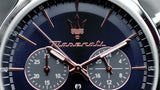 Maserati Epoca Chronograph Blue Dial Brown Leather Strap Watch For Men - R8871618014