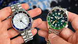 Seiko 5 Sports SSK035K1 SKX GMT Automatic Men's Watch – Green Dial & Silver Steel Bracelet