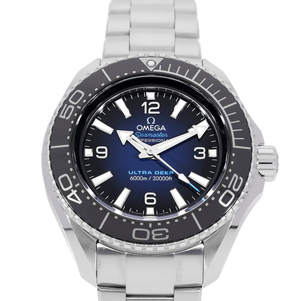 Omega Seamaster Planet Ocean 6000M Co Axial Master Chronometer Blue Dial Silver Steel Strap Watch for Men - 21530462103001