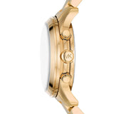 Michael Kors Runway Chronograph Blue Dial Gold Steel Strap Watch For Women - MK7353