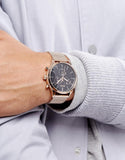 Hugo Boss Companion Chronograph Black Dial Rose Gold Steel Strap Watch For Men - 1513548