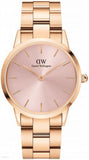Daniel Wellington DW00100333 Iconic Link Women's Watch – Pink Dial & Rose Gold Steel Strap