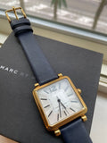 Marc Jacobs MJ1437 Vic Quartz Women's Watch – Silver Dial & Black Leather Strap