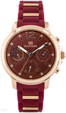 Tommy Hilfiger 1781744 Claudia Quartz Women's Watch – Red Dial & Two-Tone Steel Strap