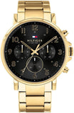 Tommy Hilfiger 1791978 Daniel Chronograph Quartz Men's Watch – Black Dial & Gold Steel Bracelet