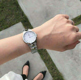 Daniel Wellington DW00100205 Iconic Link Women's Watch – White Dial with Silver Stainless Steel Strap