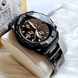 Fossil FS5851 Bronson Chronograph Men’s Watch – Black Dial with Black Steel Strap