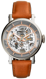 Fossil ME3109 Boyfriend Automatic Skeleton Women’s Watch – Silver Dial & Brown Leather Strap