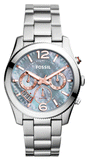 Fossil ES3880 Perfect Boyfriend Women's Watch – Mother of Pearl Blue Dial & Silver Steel Bracelet
